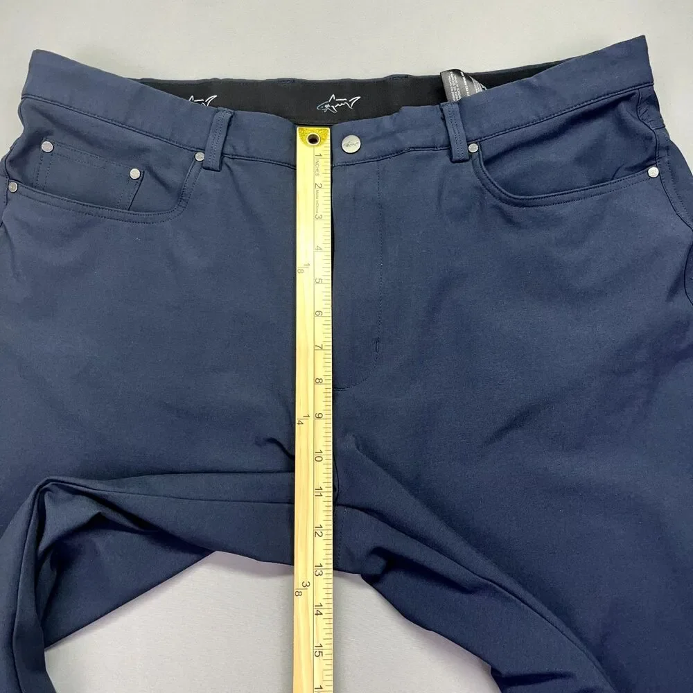 Greg Norman Pants‎ Mens Size 39x29 Blue Jordan Trouser Mid Rise Golf Shark Navy